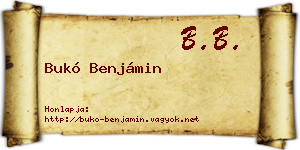 Bukó Benjámin névjegykártya